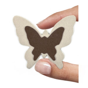 (1 pezzo) Sagoma in neoprene "Farfalla" - Marrone e avorio