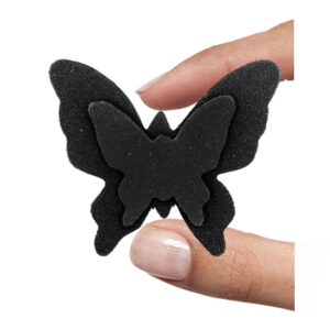 (1 pezzo) Sagoma in neoprene "Farfalla" - Nero e nero