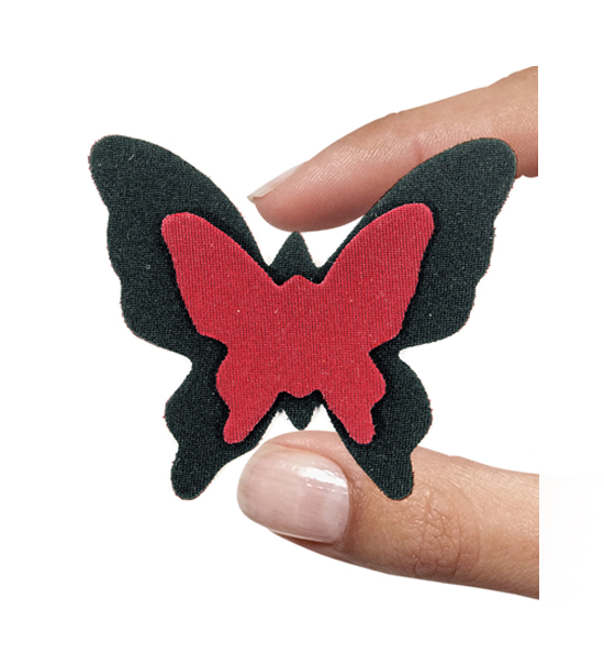 (1 pezzo) Sagoma in neoprene "Farfalla" - Rosso e nero