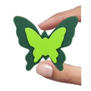 (1 pezzo) Sagoma in neoprene "Farfalla" - Verde e verdone