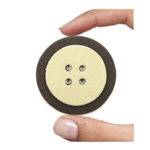 (1 pezzo) Sagoma in neoprene "Bottone" - Avorio e marrone