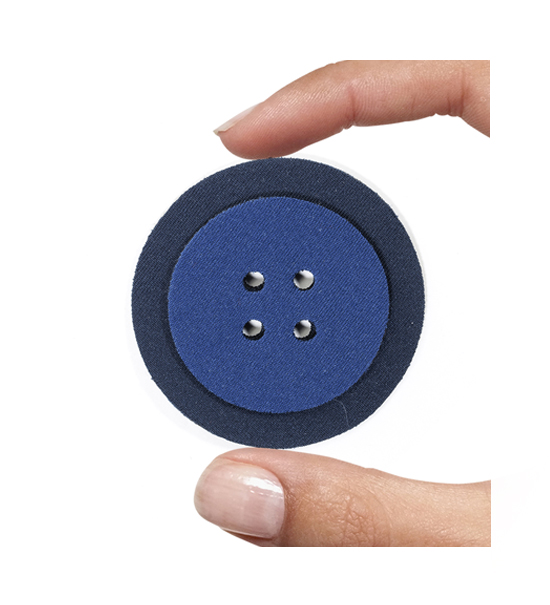 (1 pezzo) Sagoma in neoprene "Bottone" - Blu e blu notte