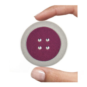 (1 pezzo) Sagoma in neoprene "Bottone" - Bordeuax e grigio