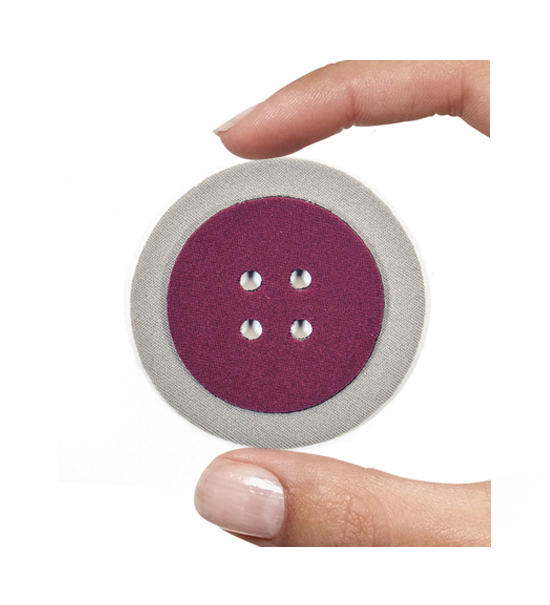 (1 pezzo) Sagoma in neoprene "Bottone" - Bordeuax e grigio