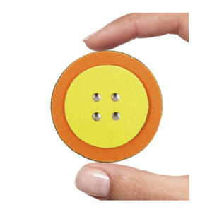 (1 pezzo) Sagoma in neoprene "Bottone" - Giallo e arancio