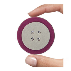 (1 pezzo) Sagoma in neoprene "Bottone" - Grigio e bordeaux