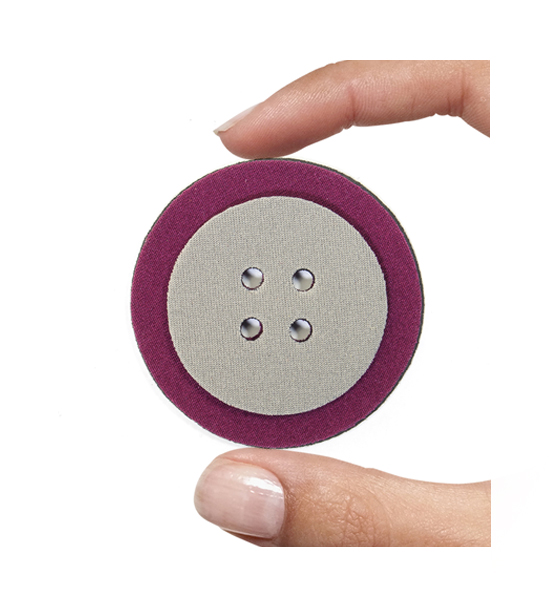 (1 pezzo) Sagoma in neoprene "Bottone" - Grigio e bordeaux