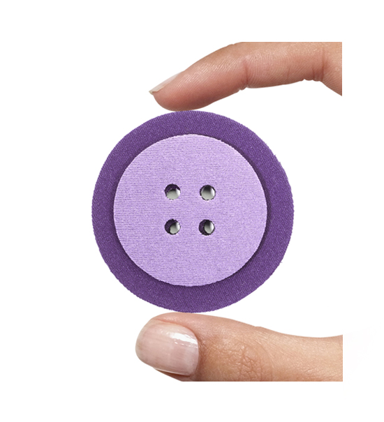 (1 pezzo) Sagoma in neoprene "Bottone" - Lilla e viola