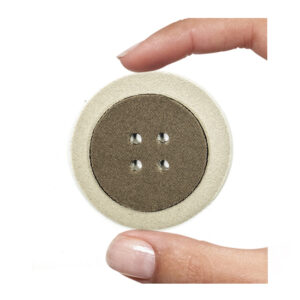 (1 pezzo) Sagoma in neoprene "Bottone" - Noce e avorio