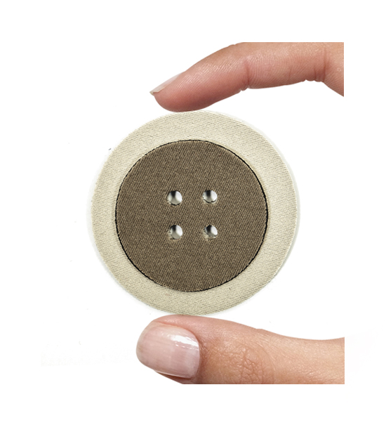 (1 pezzo) Sagoma in neoprene "Bottone" - Noce e avorio