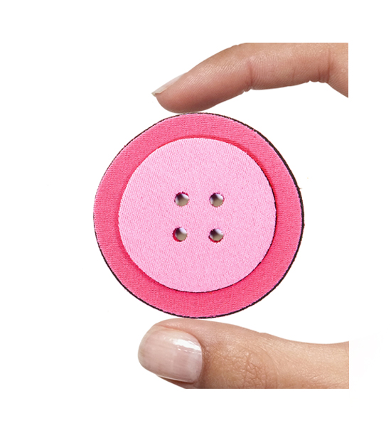 (1 pezzo) Sagoma in neoprene "Bottone" - Rosa e fuxia