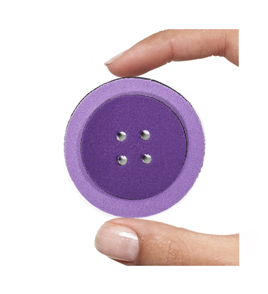 (1 pezzo) Sagoma in neoprene "Bottone" - Viola e lilla