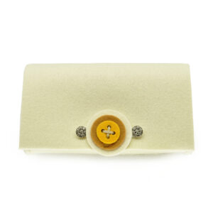 Borsetta in feltro bottone (Kit fai-da-te) - Avorio