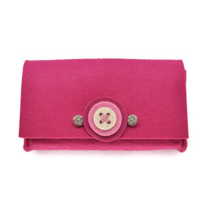 Borsetta in feltro bottone (Kit fai-da-te) - Fuxia