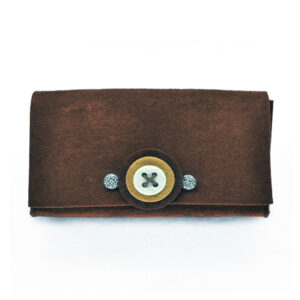 Borsetta in feltro bottone (Kit fai-da-te) - Marrone