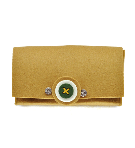 Borsetta in feltro bottone (Kit fai-da-te) - Noce