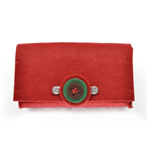 Borsetta in feltro bottone (Kit fai-da-te) - Rosso
