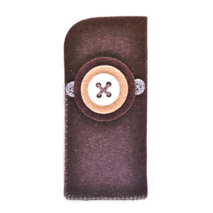 Portaocchiali bottone (Kit fai-da-te) - Marrone