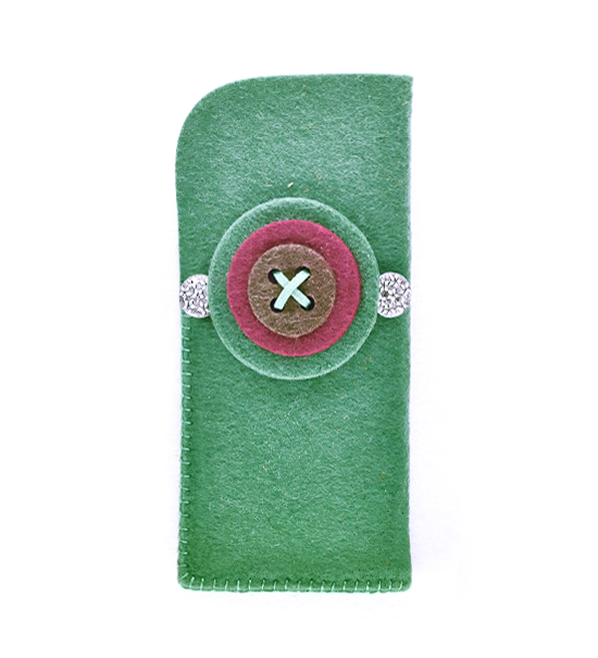 Portaocchiali bottone (Kit fai-da-te) - Verde prato