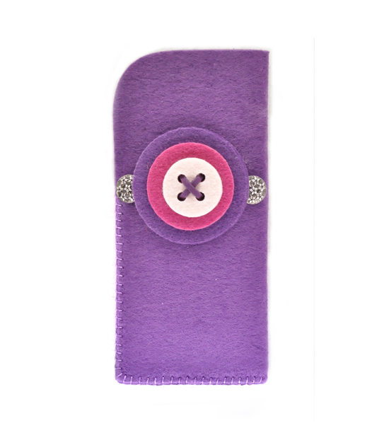 Portaocchiali bottone (Kit fai-da-te) - Viola