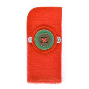 Portaocchiali bottone (Kit fai-da-te) - Rosso