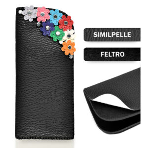 Portaocchiali similpelle (Kit fai-da-te) - Nero