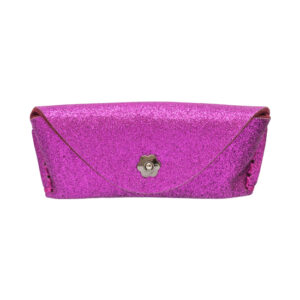 Astuccio porta occhiali (Glitter e feltro) - Fuxia