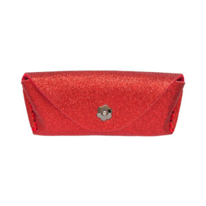 Astuccio porta occhiali (Glitter e feltro) - Rosso