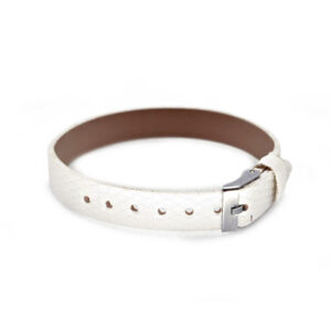 Bracialletto in similpelle (1 pz) 8 mm largh. - Bianco