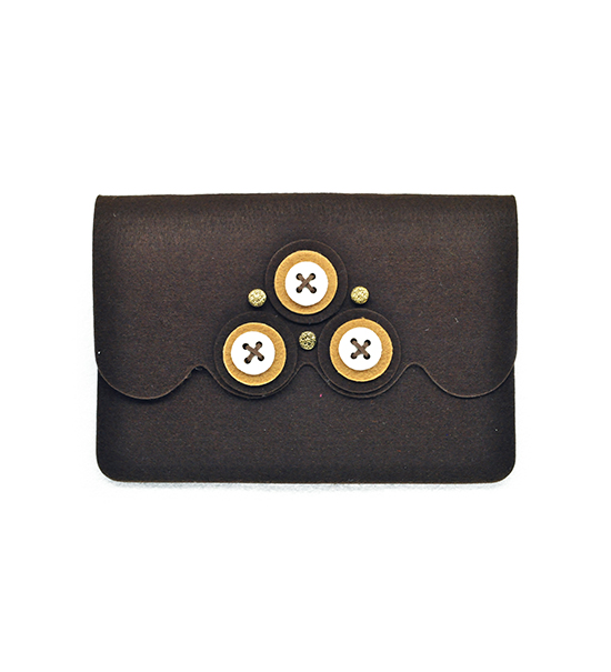 Astuccio porta tablet bottone (Kit fai-da-te) - Marrone