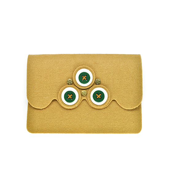 Astuccio porta tablet bottone (Kit fai-da-te) - Noce