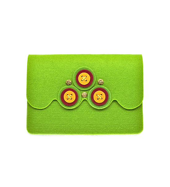 Astuccio porta tablet bottone (Kit fai-da-te) - Verde mela