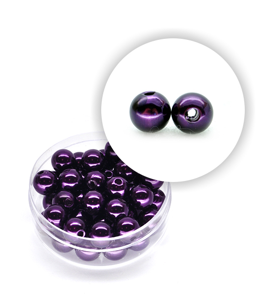 Perla pastello (10 g circa) 8 mm ø - Viola scuro