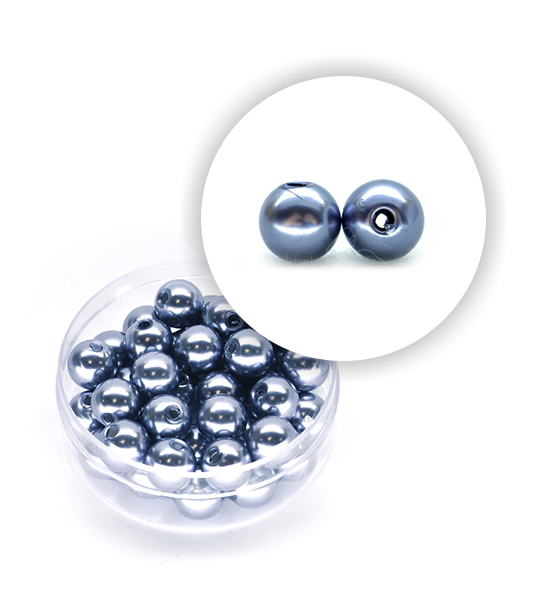 Perla pastello (10 g circa) 8 mm ø - Grigio blu