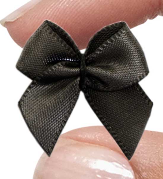 Fiocchetto raso tinta unita (Pz. 2) - Nero