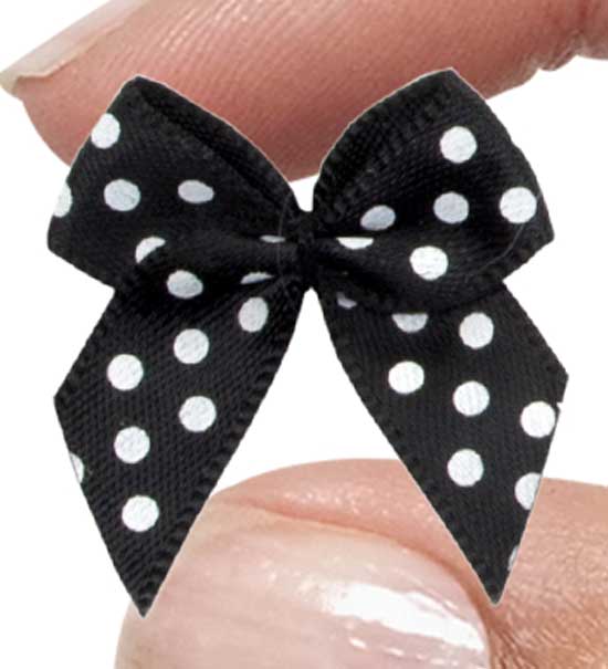 Fiocchetto raso con pois (Pz. 2) - Nero