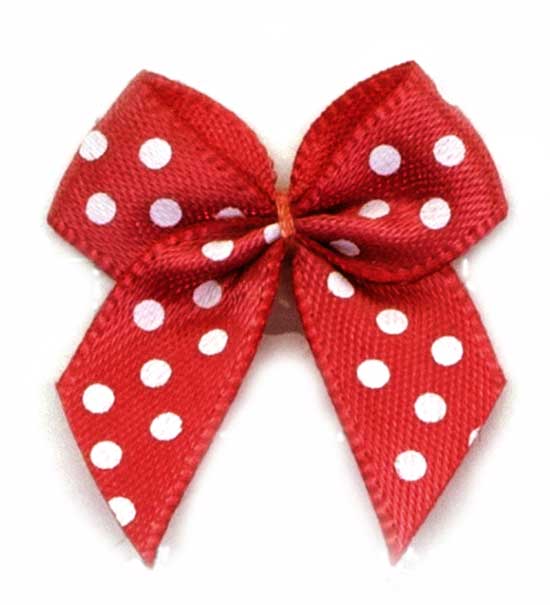 Fiocchetto raso con pois (Pz. 2) - Rosso