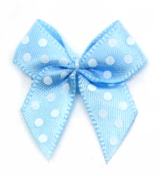 Fiocchetto raso con pois (Pz. 2) - Celeste