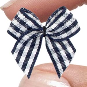 Fiocchetto poliestere a quadretti (Pz. 2) - Blu notte