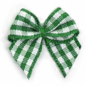Fiocchetto poliestere a quadretti (Pz. 2) - Verde