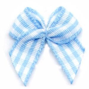 Fiocchetto poliestere a quadretti (Pz. 2) - Cielo
