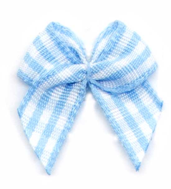Fiocchetto poliestere a quadretti (Pz. 2) - Cielo