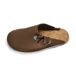 Ciabattine in feltro fiocco (kit fai-da-te) - Marrone