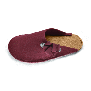 Ciabattine in feltro fiocco (kit fai-da-te) - Bordeaux
