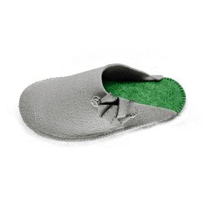 Ciabattine in feltro fiocco (kit fai-da-te) - Grigio