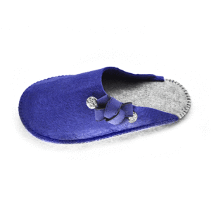 Ciabattine in feltro fiocco (kit fai-da-te) - Blu
