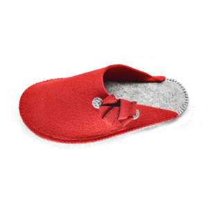 Ciabattine in feltro fiocco (kit fai-da-te) - Rosso