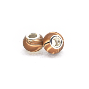 Perla ciambella vortice (2 pezzi) 14x10 cm - Marrone