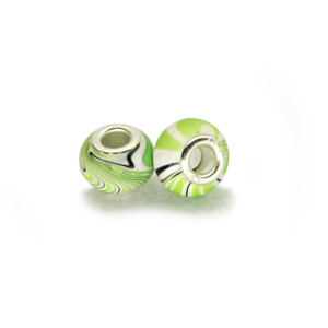 Perla ciambella vortice (2 pezzi) 14x10 cm - Verde